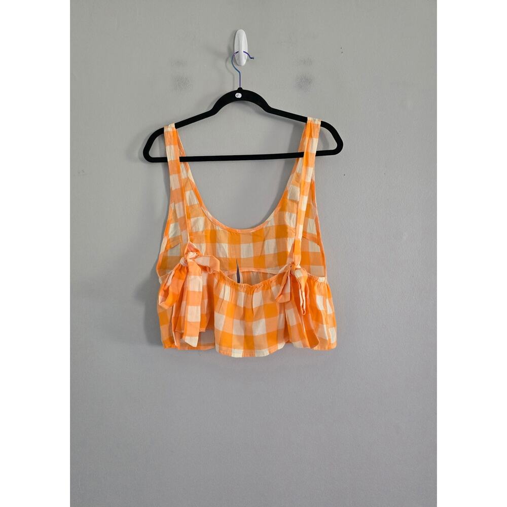 Anthropologie Orange Plaid Tank Top M NWT - Picture 5 of 6